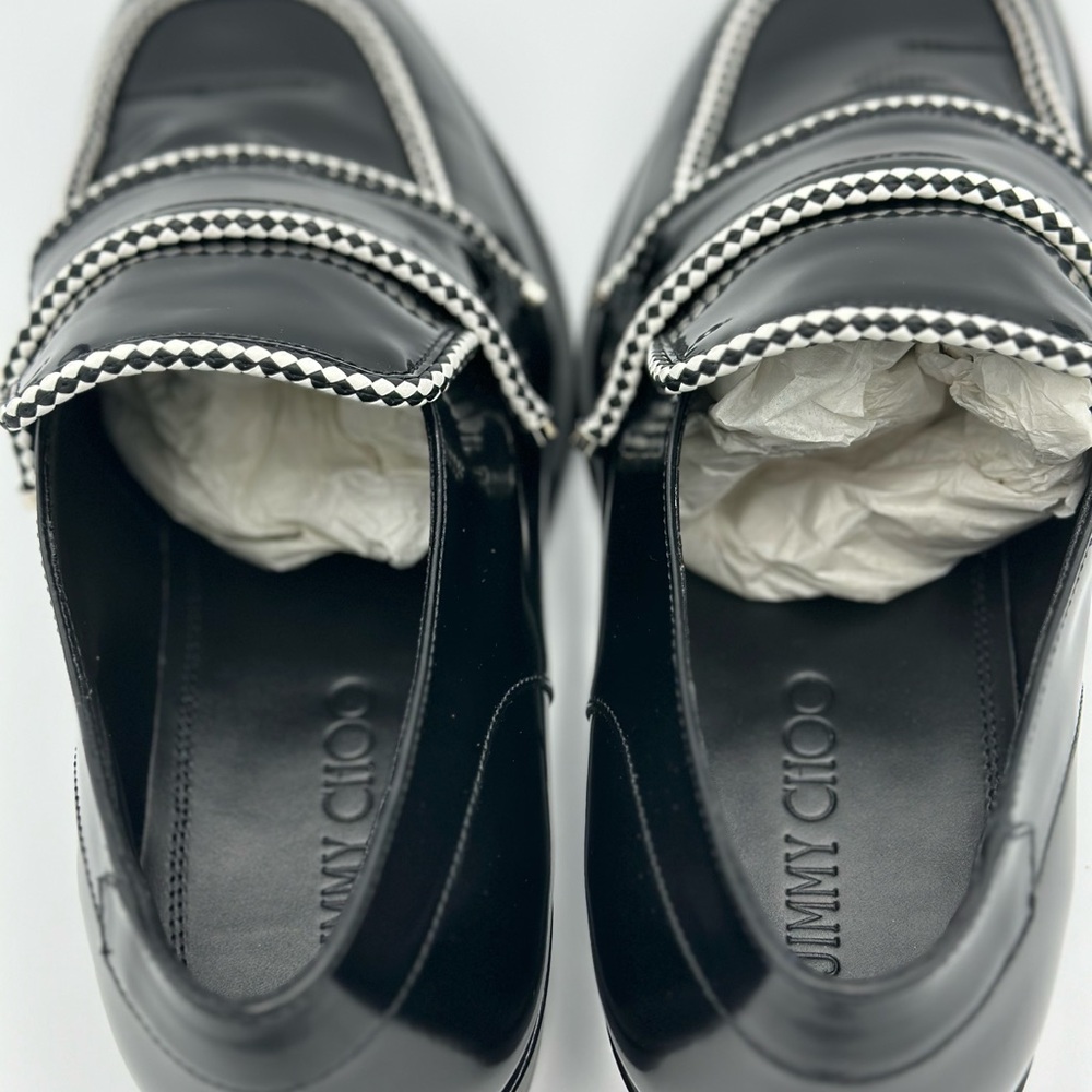 Jimmy Choo Talib Black and White with Rope Binding